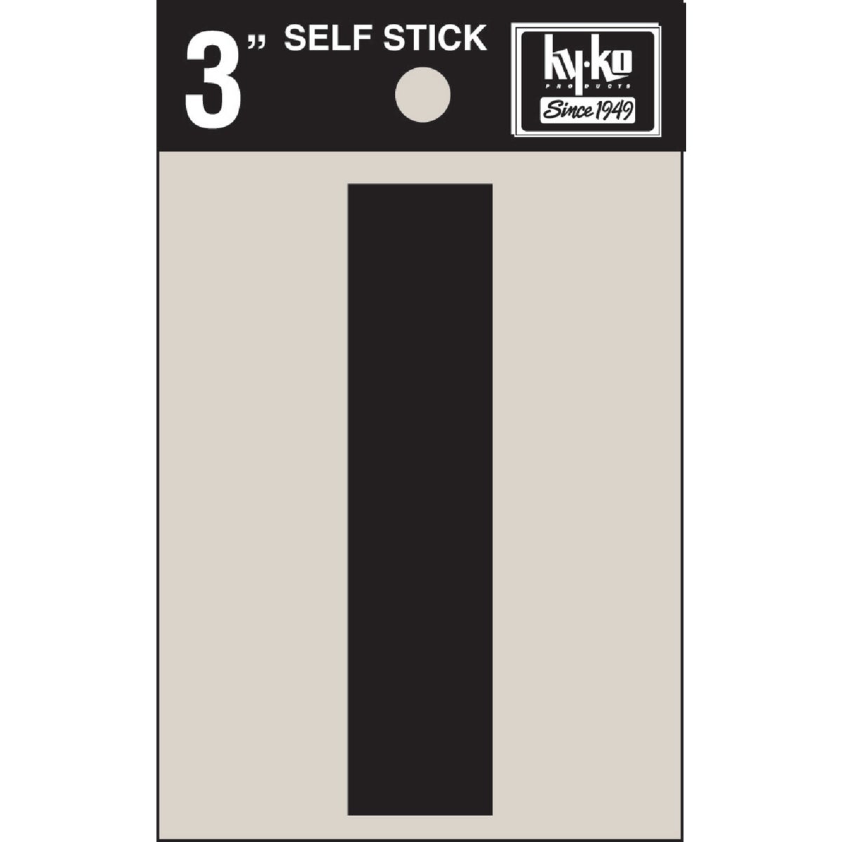 3" BLK VINYL LETTER I - 30419 by Hy Ko Prods Co