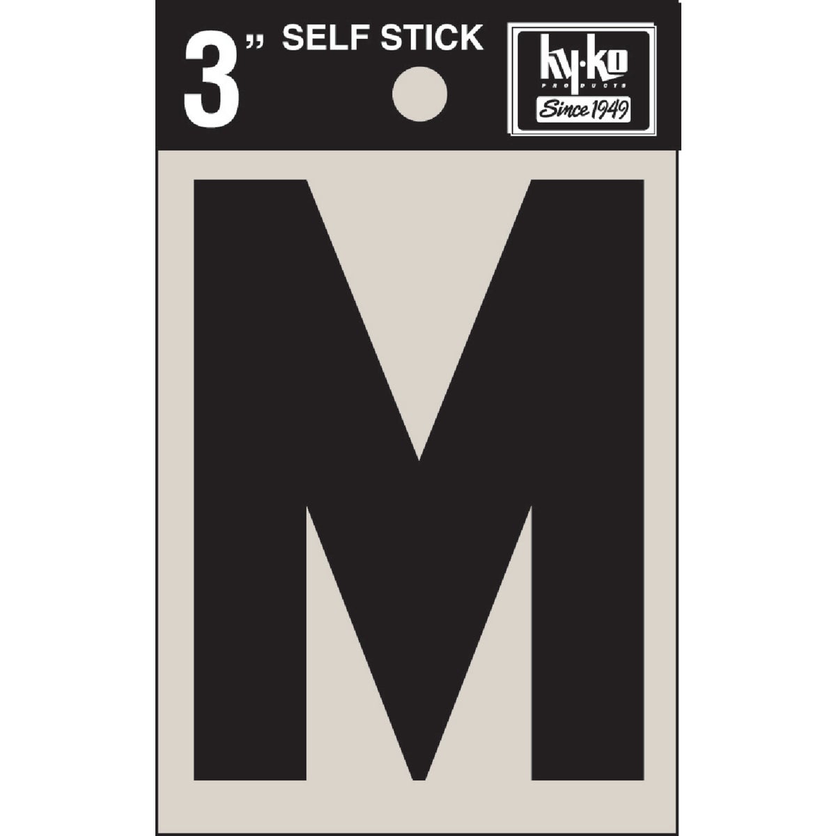 3" BLK VINYL LETTER M - 30423 by Hy Ko Prods Co