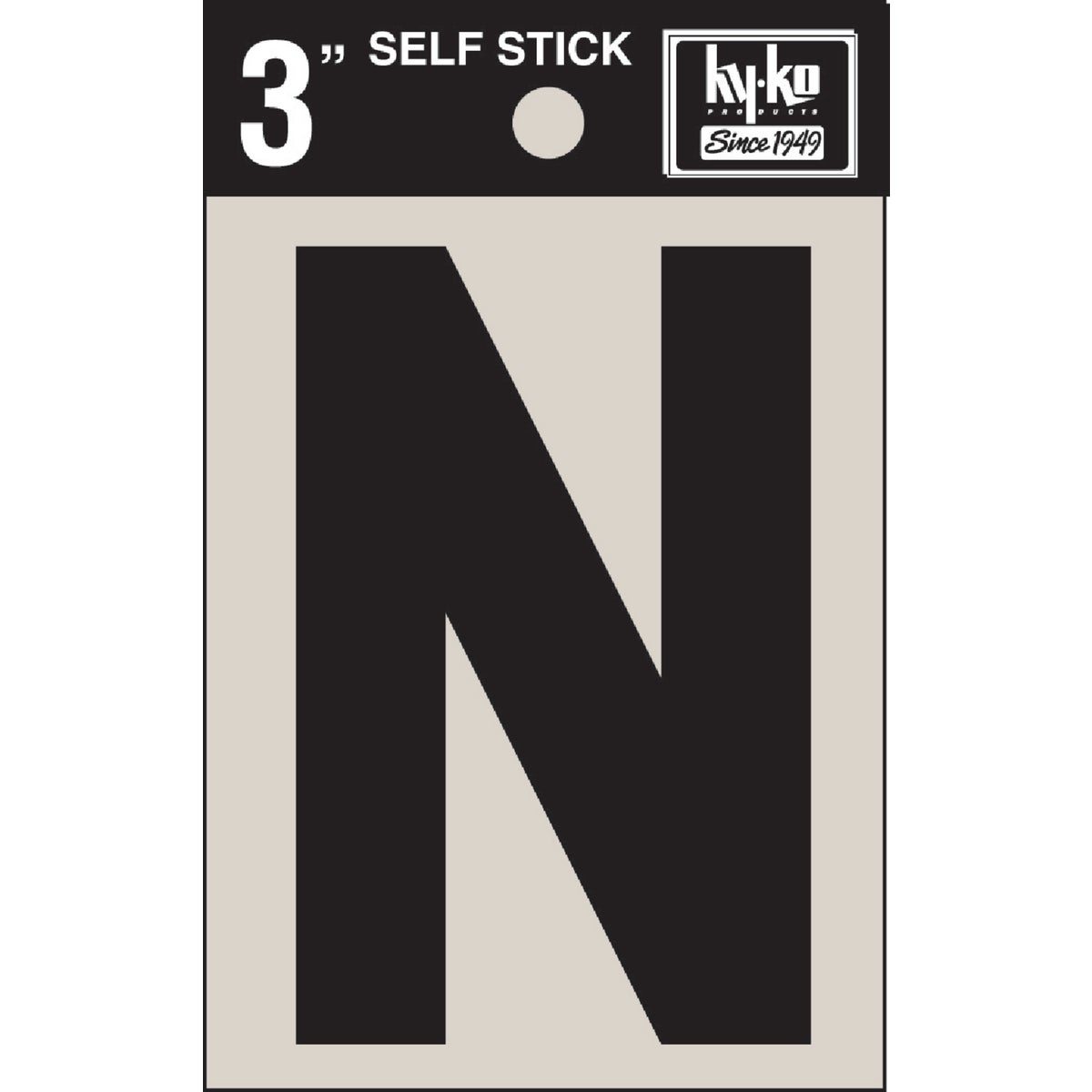 3" BLK VINYL LETTER N - 30424 by Hy Ko Prods Co
