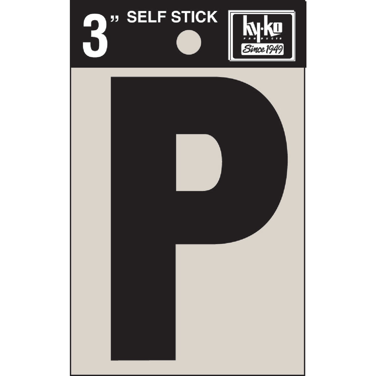 3" BLK VINYL LETTER P - 30426 by Hy Ko Prods Co