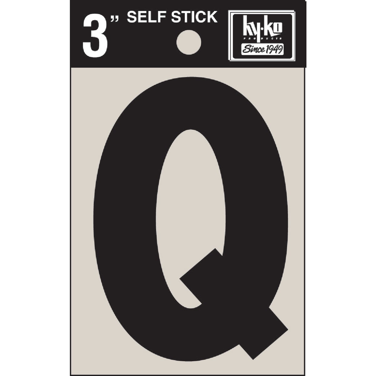 3" BLK VINYL LETTER Q - 30427 by Hy Ko Prods Co