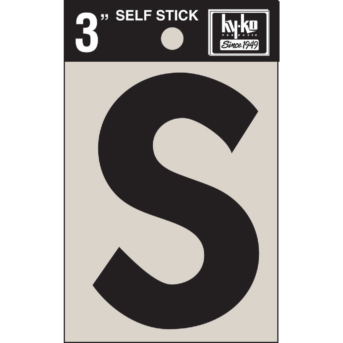 3" BLK VINYL LETTER S - 30429 by Hy Ko Prods Co