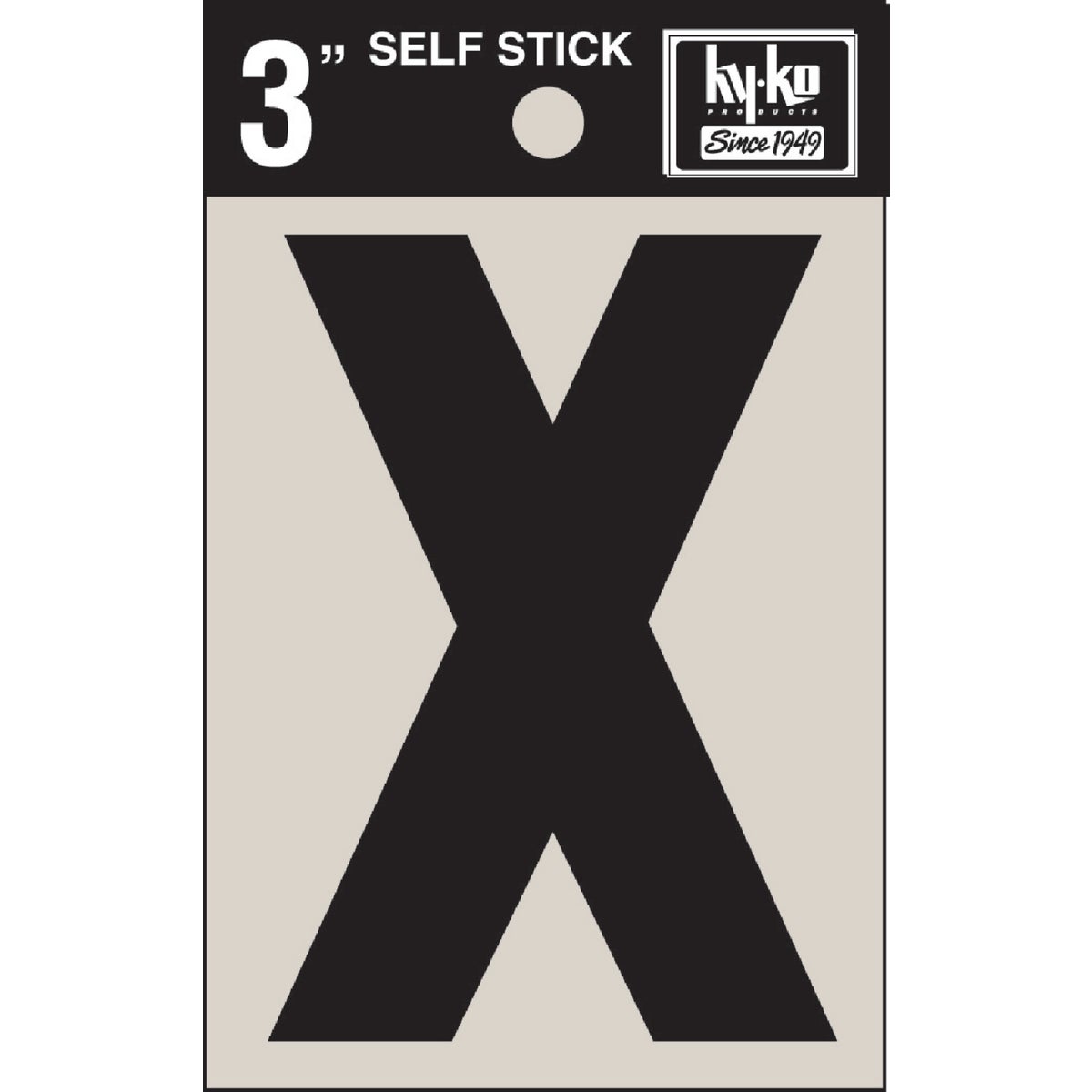3" BLK VINYL LETTER X - 30434 by Hy Ko Prods Co