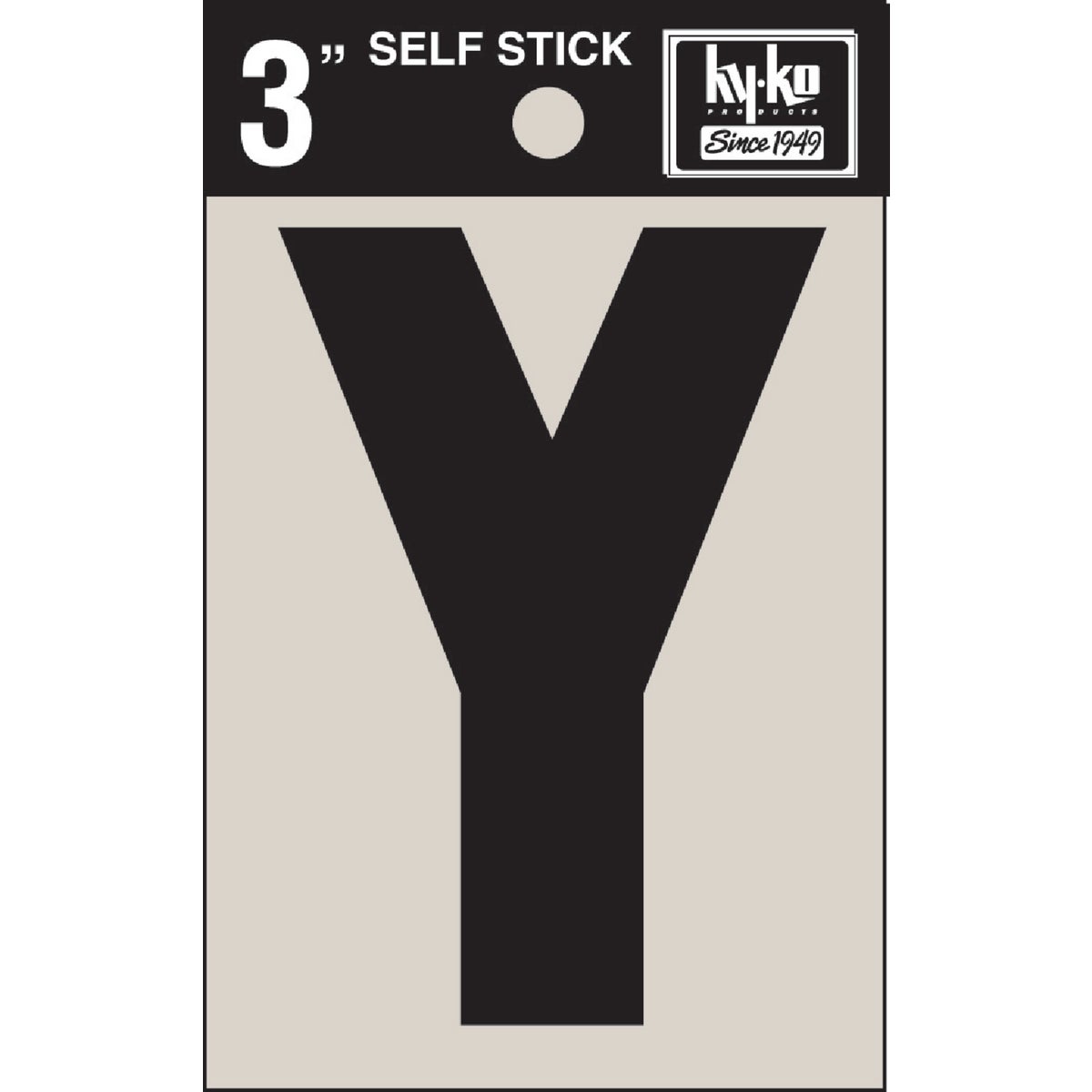 3" BLK VINYL LETTER Y - 30435 by Hy Ko Prods Co