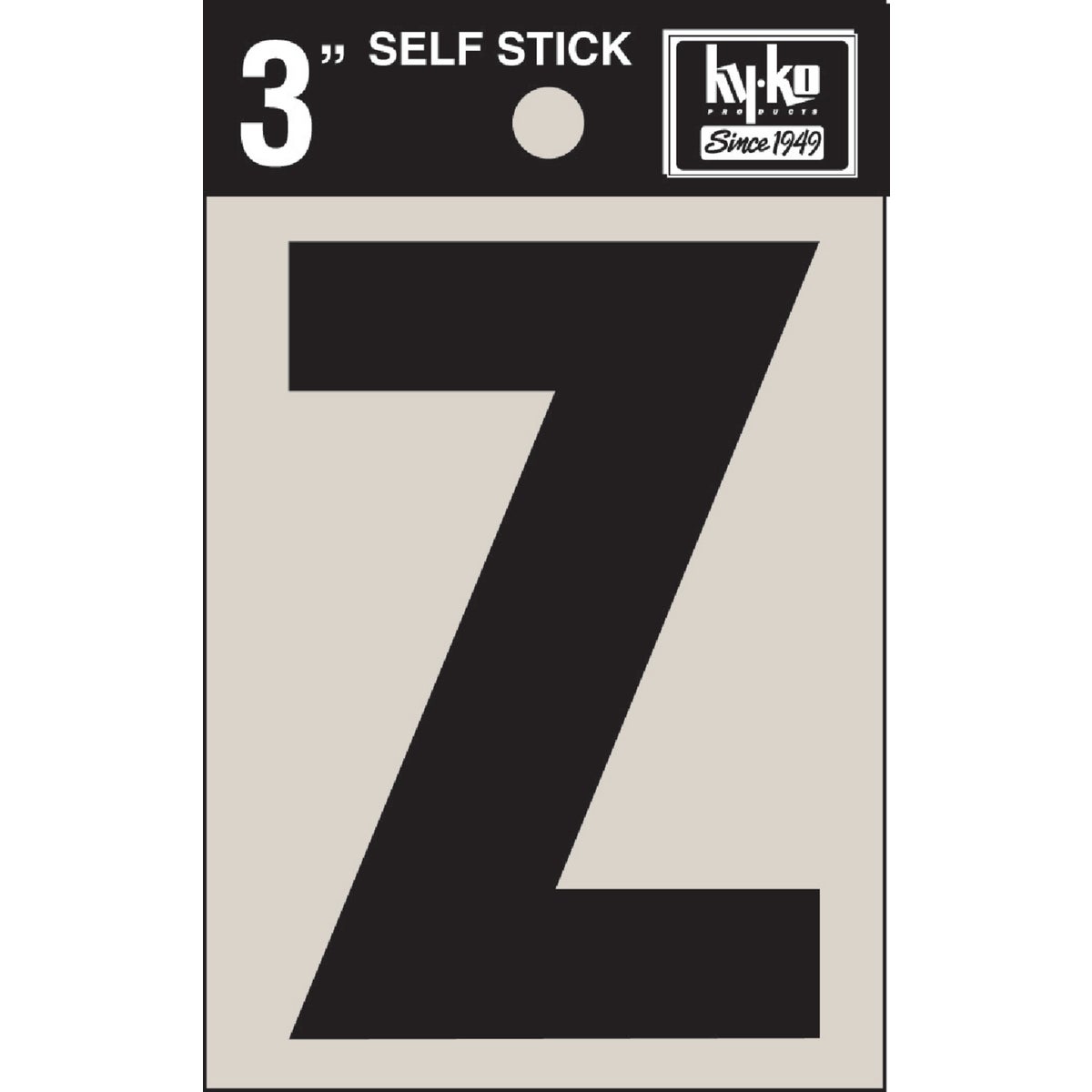 3" BLK VINYL LETTER Z - 30436 by Hy Ko Prods Co