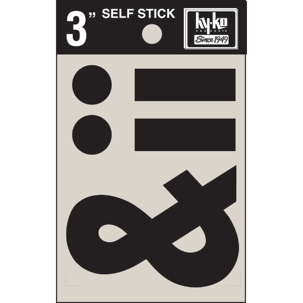 3" BLK VINYL SYMBOL - 30437 by Hy Ko Prods Co