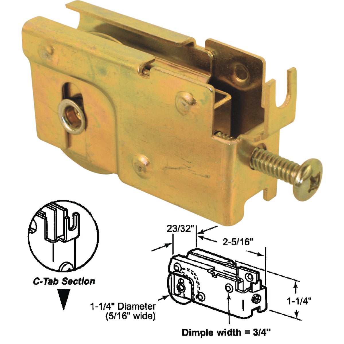 SLIDING GLS DOOR ROLLER - 131846 by Prime Line Products