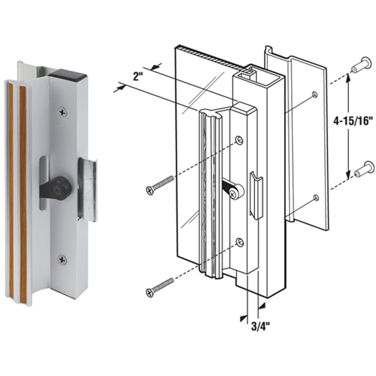 SLIDING DR HANDLE SET - 141706 by Prime Line Products