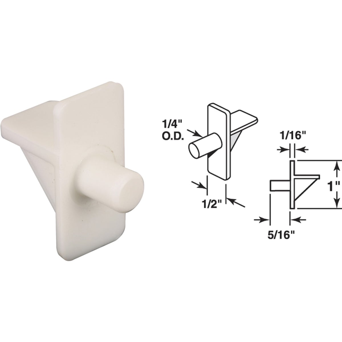 WHITE SHELF PEG - 242400 by Prime Line Products