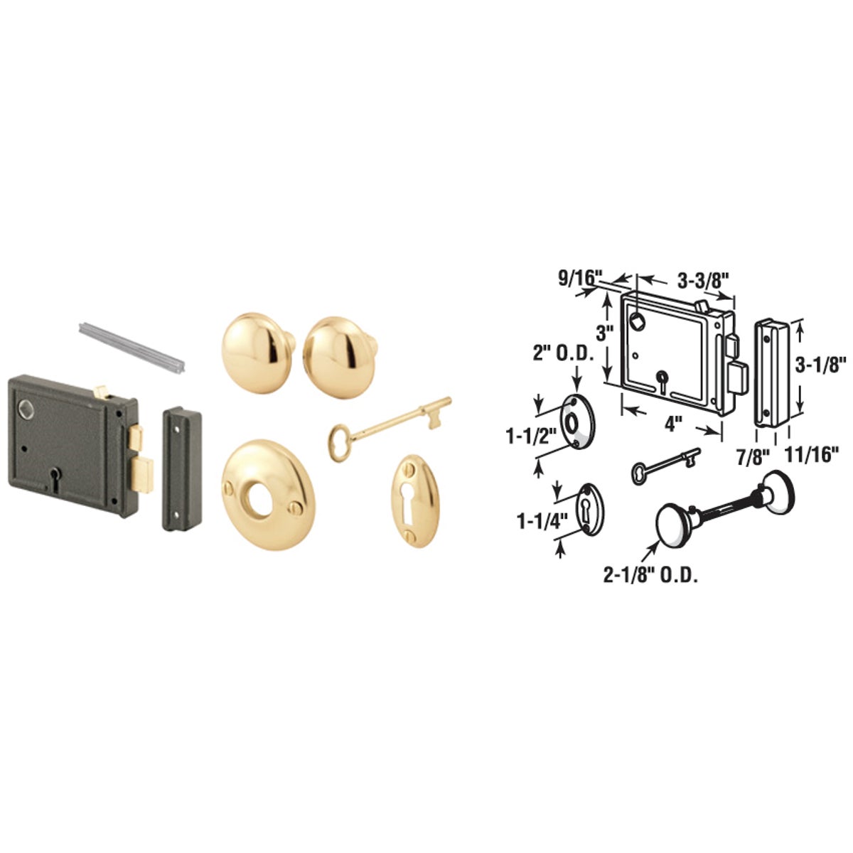 HORZ BIT KEY TRIM LOCK - E 2478 by Prime Line Products