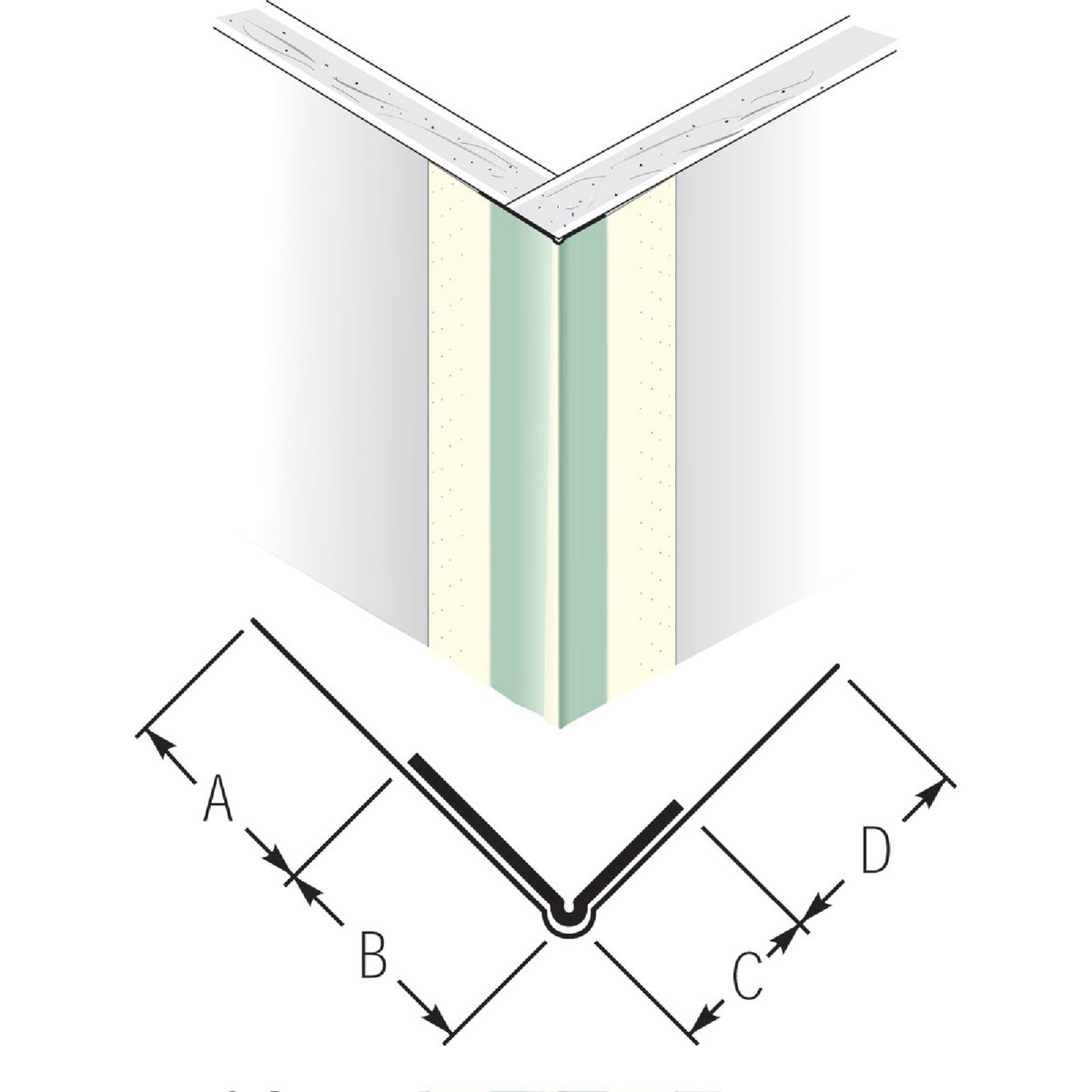 9' 90D OS CORNER BEAD - B1XWEL by U S Gypsum