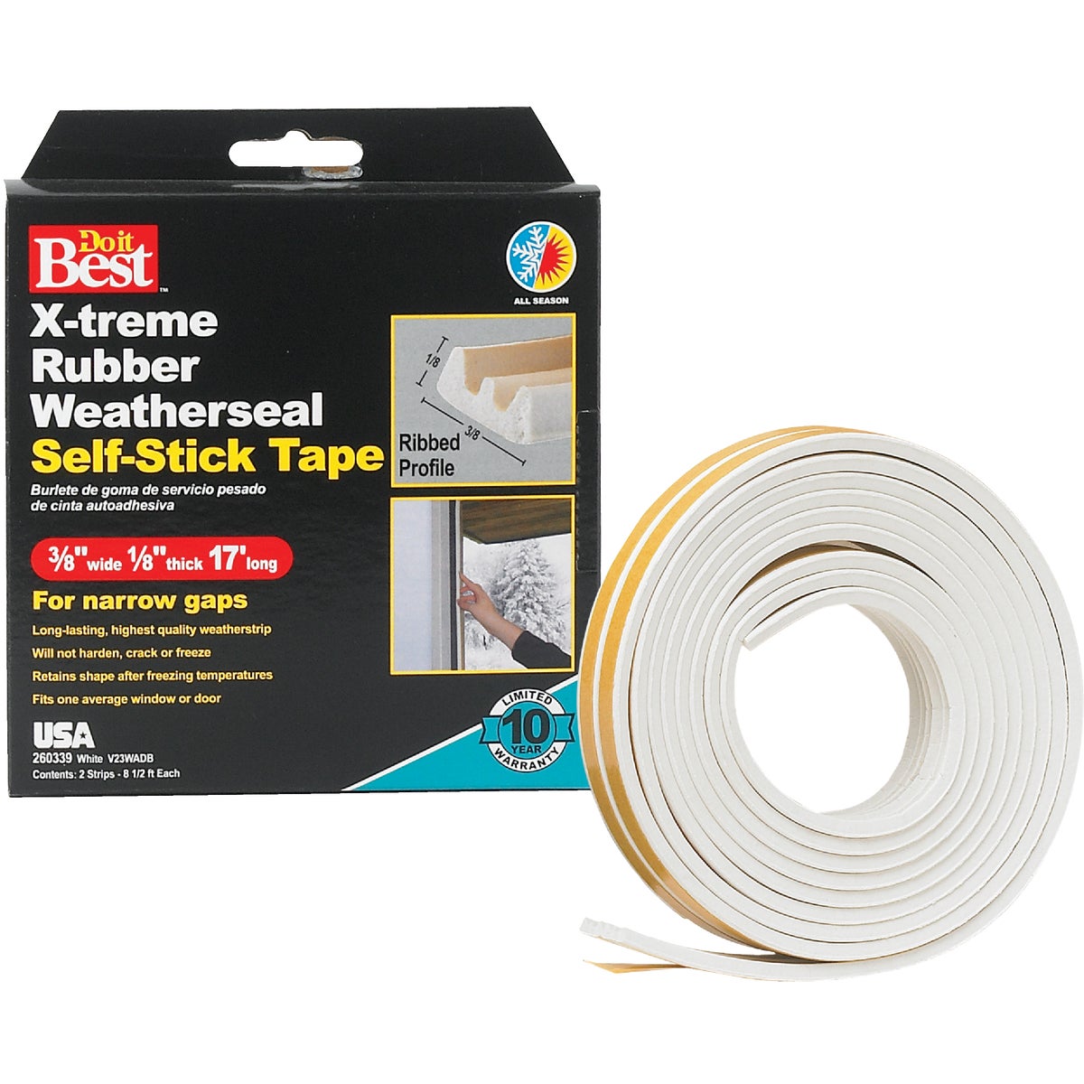 3/8X1/8"X17' WHT TAPE - V23WADB by Thermwell Prods Co