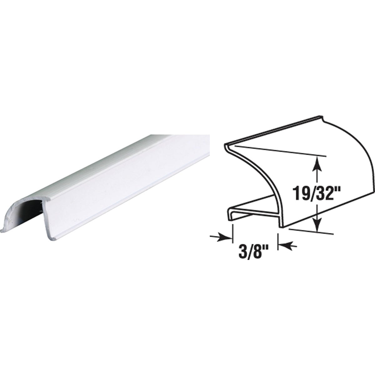 72" WHT RIGID SPLINE - P7867 by Prime Line Products