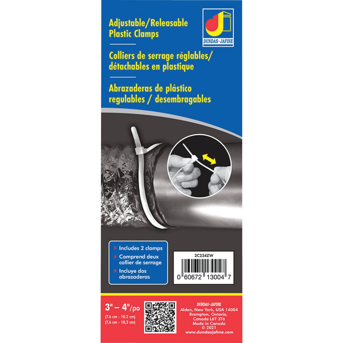 2PK 3-4" PLASTIC CLAMP - 2C234Z by Dundas Jafine