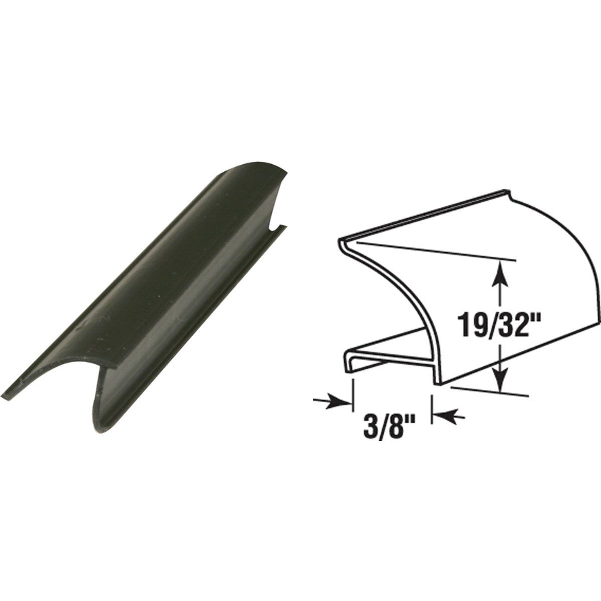 72" BLK RIGID SPLINE - P7816 by Prime Line Products