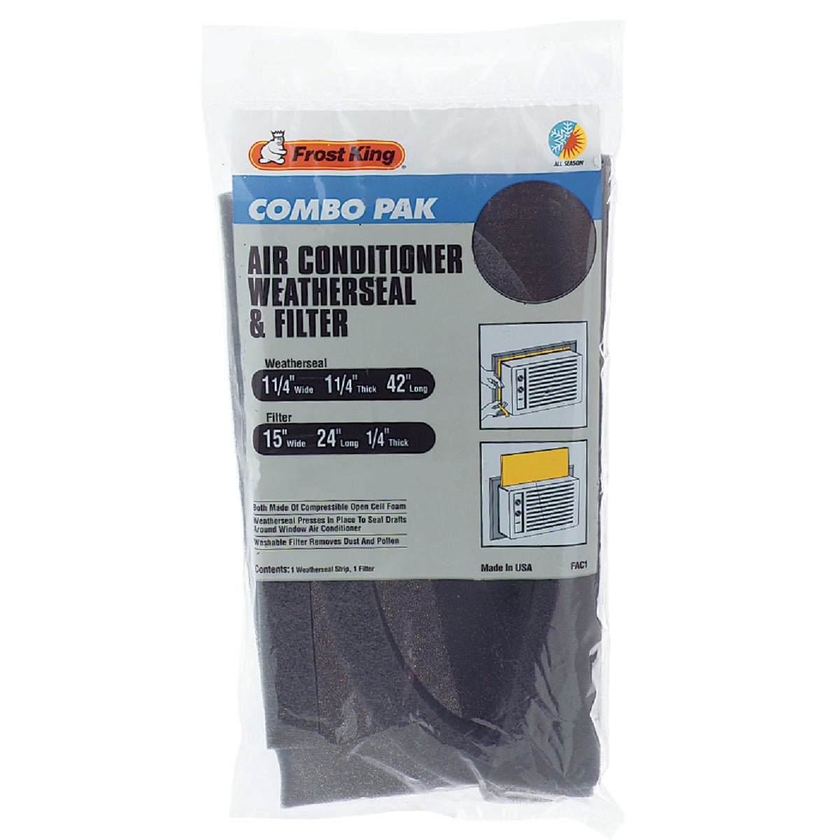 AC FILTER/WEATHRSEAL KIT - FAC1 by Thermwell Prods Co