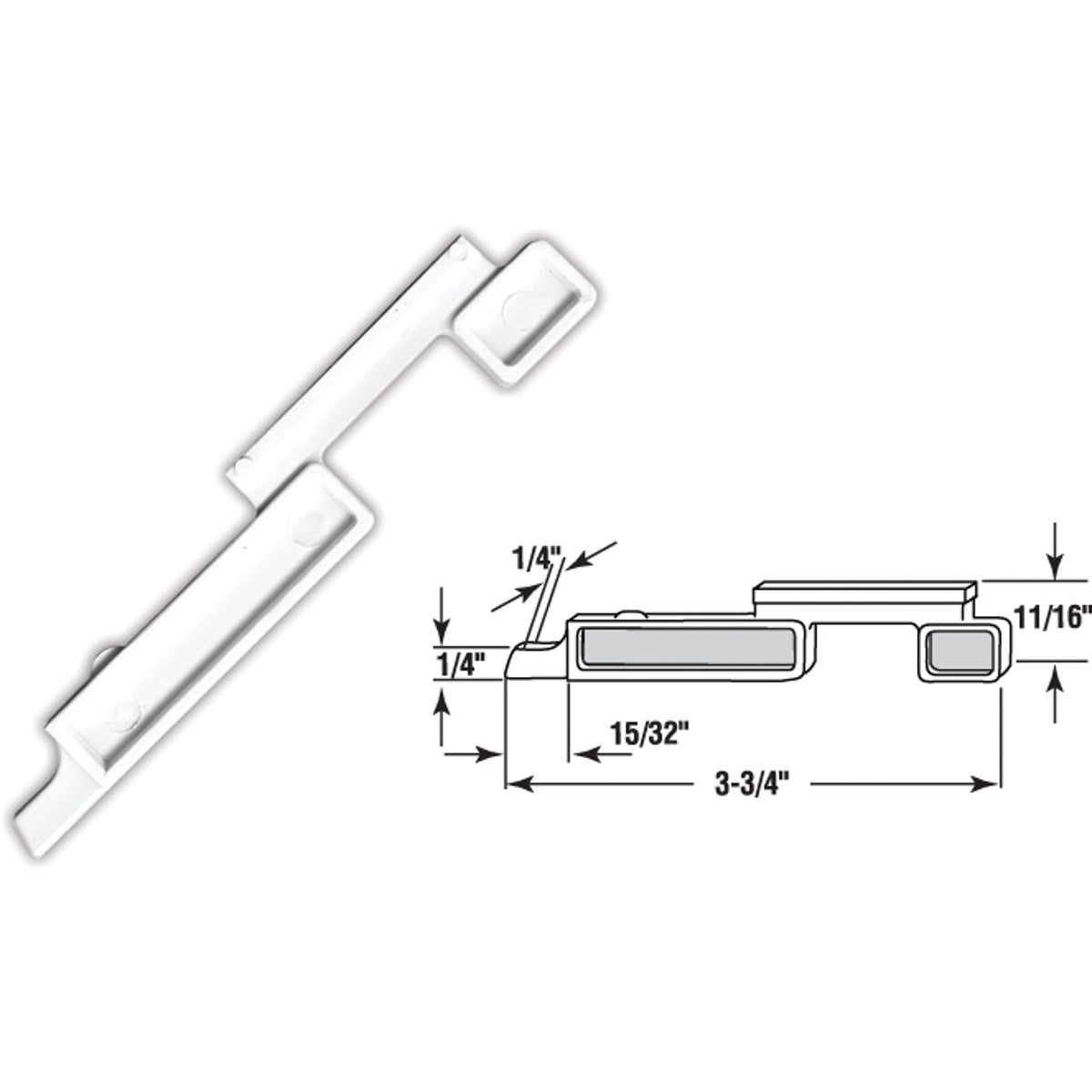 20PC LH NYLON SLIDE BOLT - PL 15360 by Prime Line Products