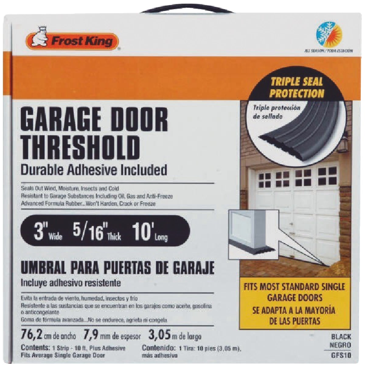 10' GARAGE DR FLOOR SEAL - GFS10 by Thermwell Prods Co