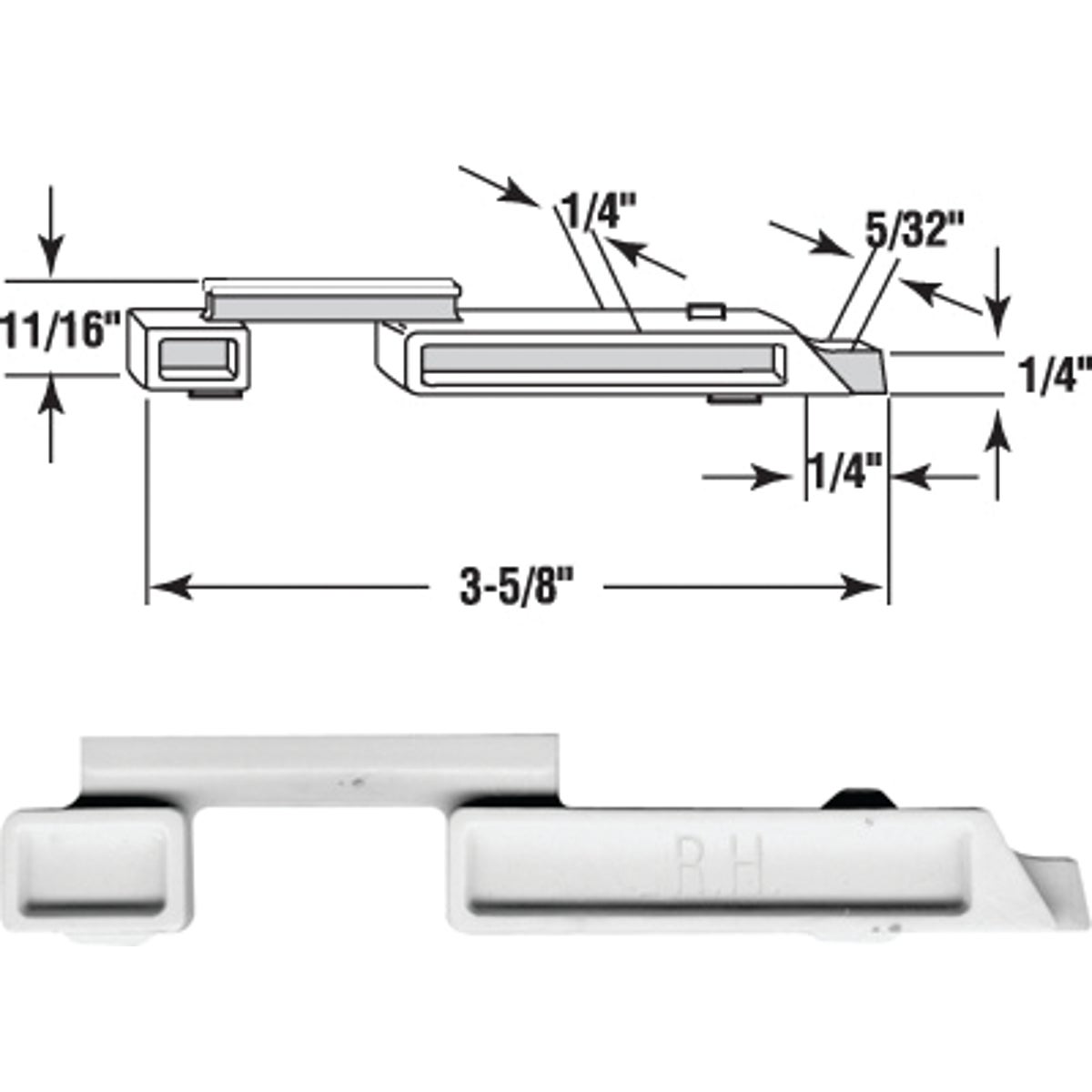 20PC RH NYLON SLIDE BOLT - PL15306 by Prime Line Products
