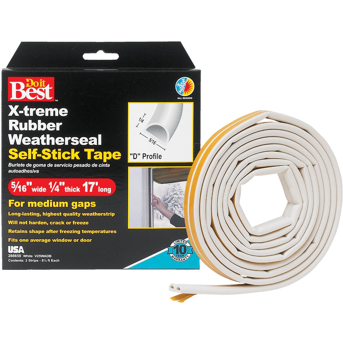 5/16X1/4"X17' WHT TAPE - V25WADB by Thermwell Prods Co