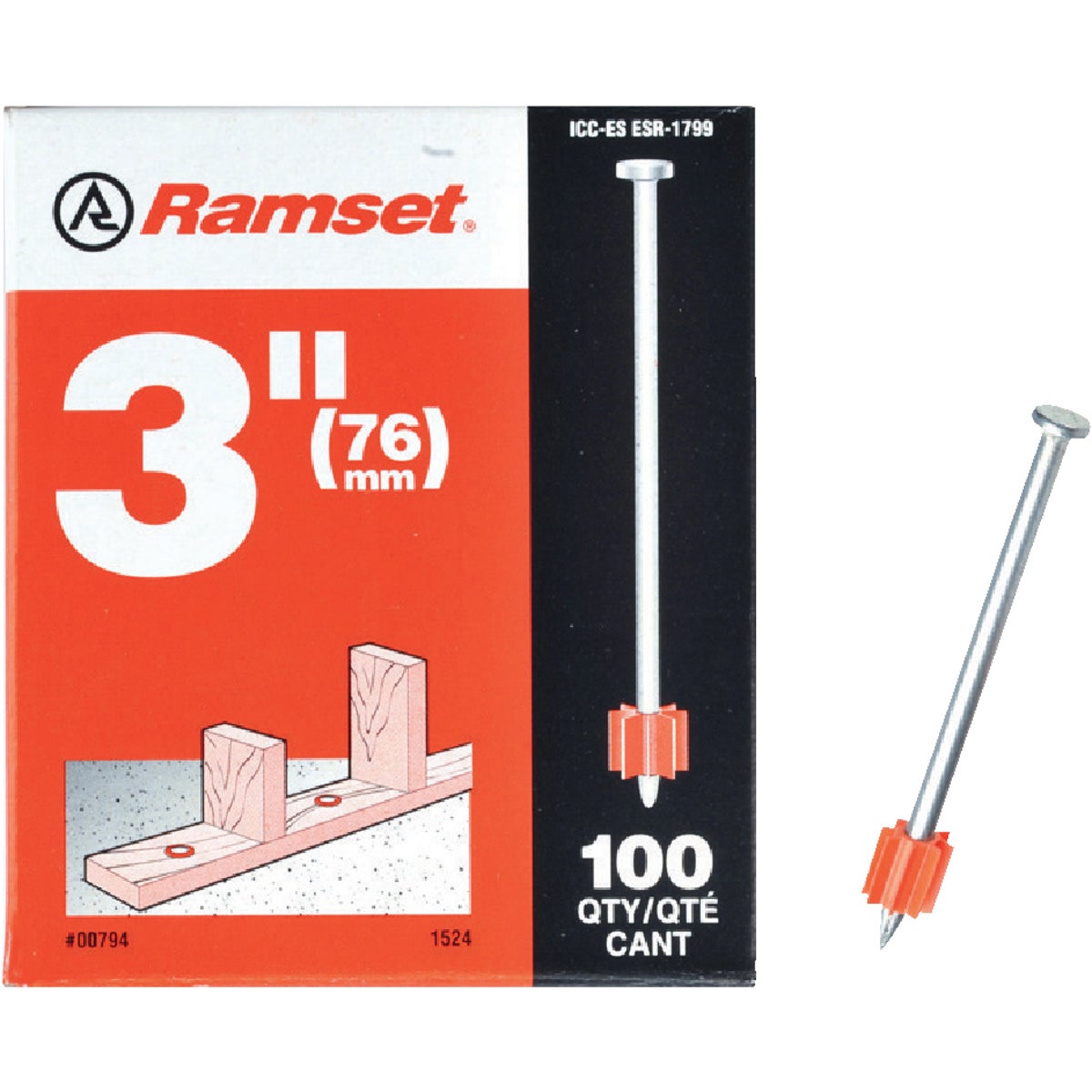 100PK 3" FASTENING PIN - 00794 by Itw Brands