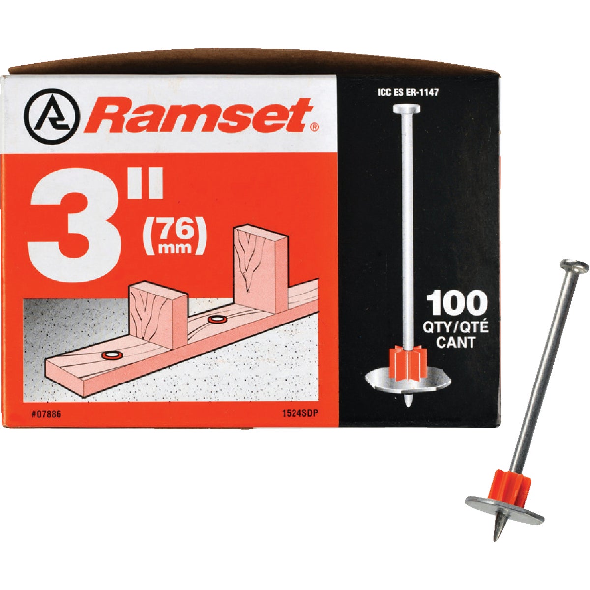 100PK 3" FASTENING PIN - 07886 by Itw Brands