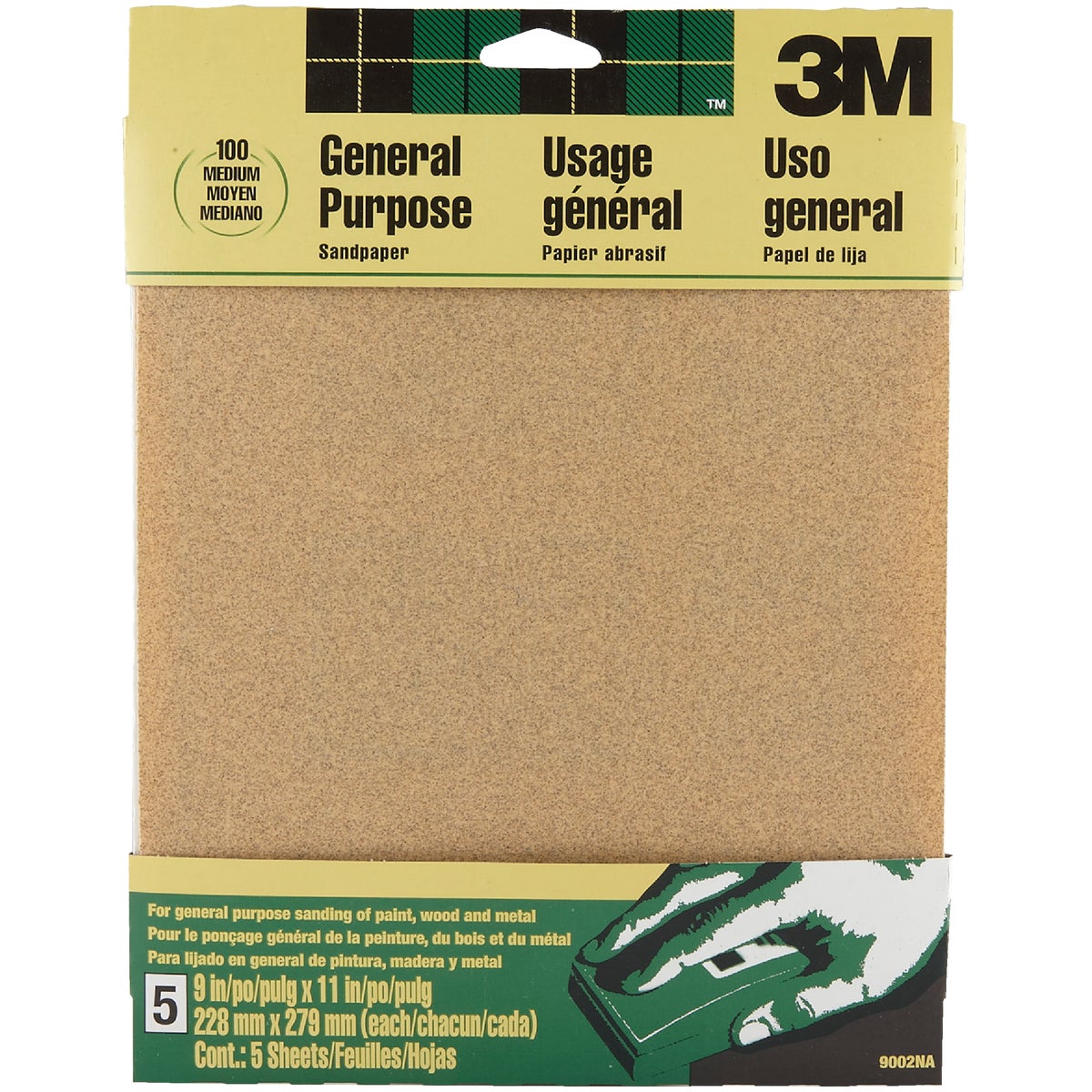 5PK MEDIUM SANDPAPER - 9002 by 3m Co