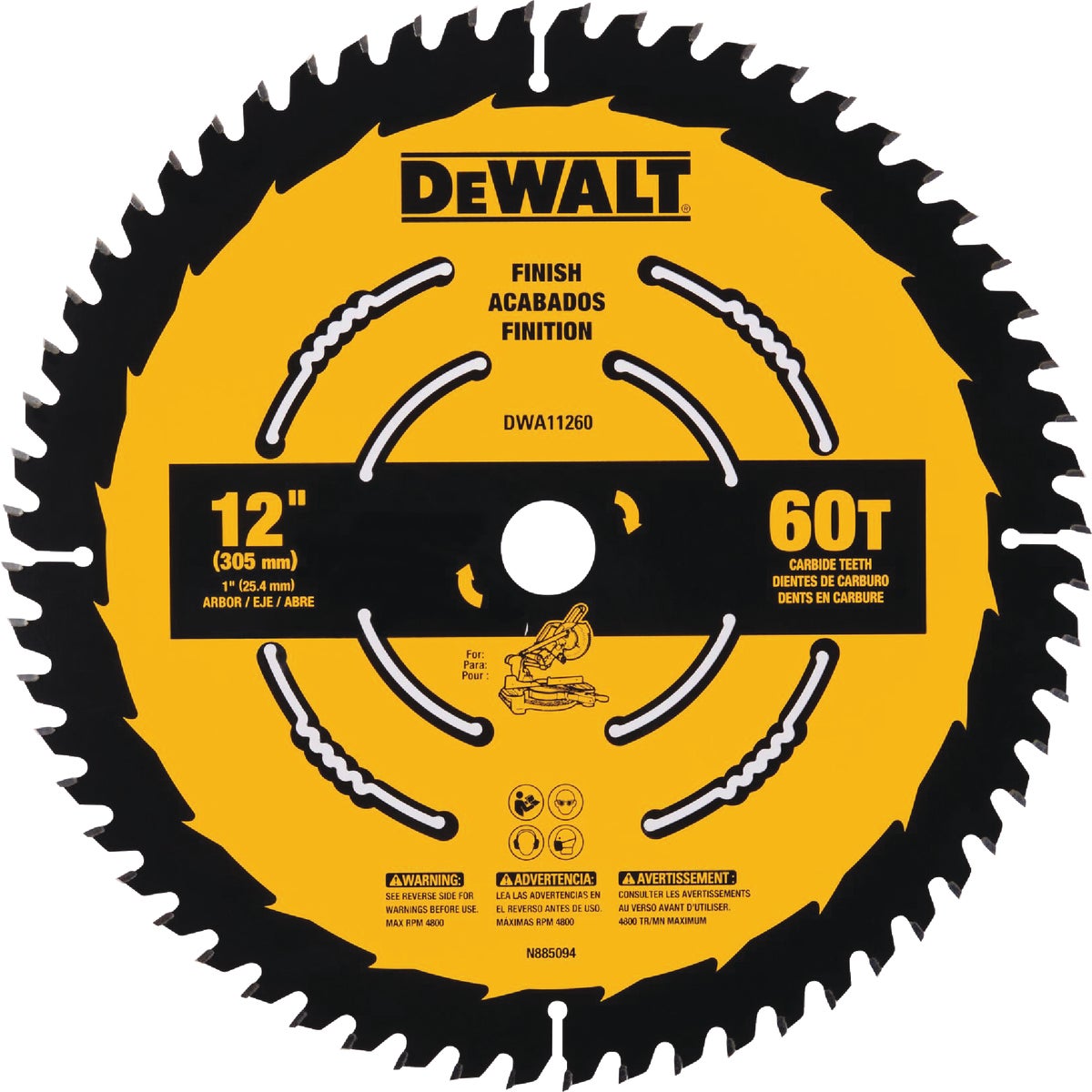 12" 60T CARBIDE BLADE - DW3126 by DeWalt