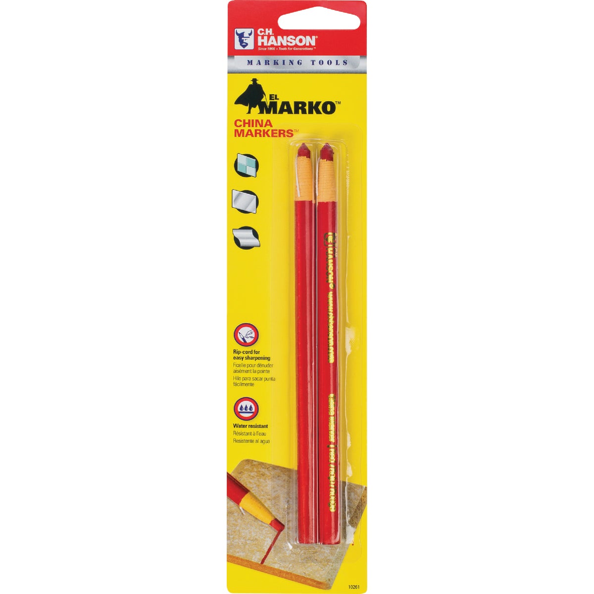 2PK RED CHINA MARKER - 1779834 by Irwin Industr Tool