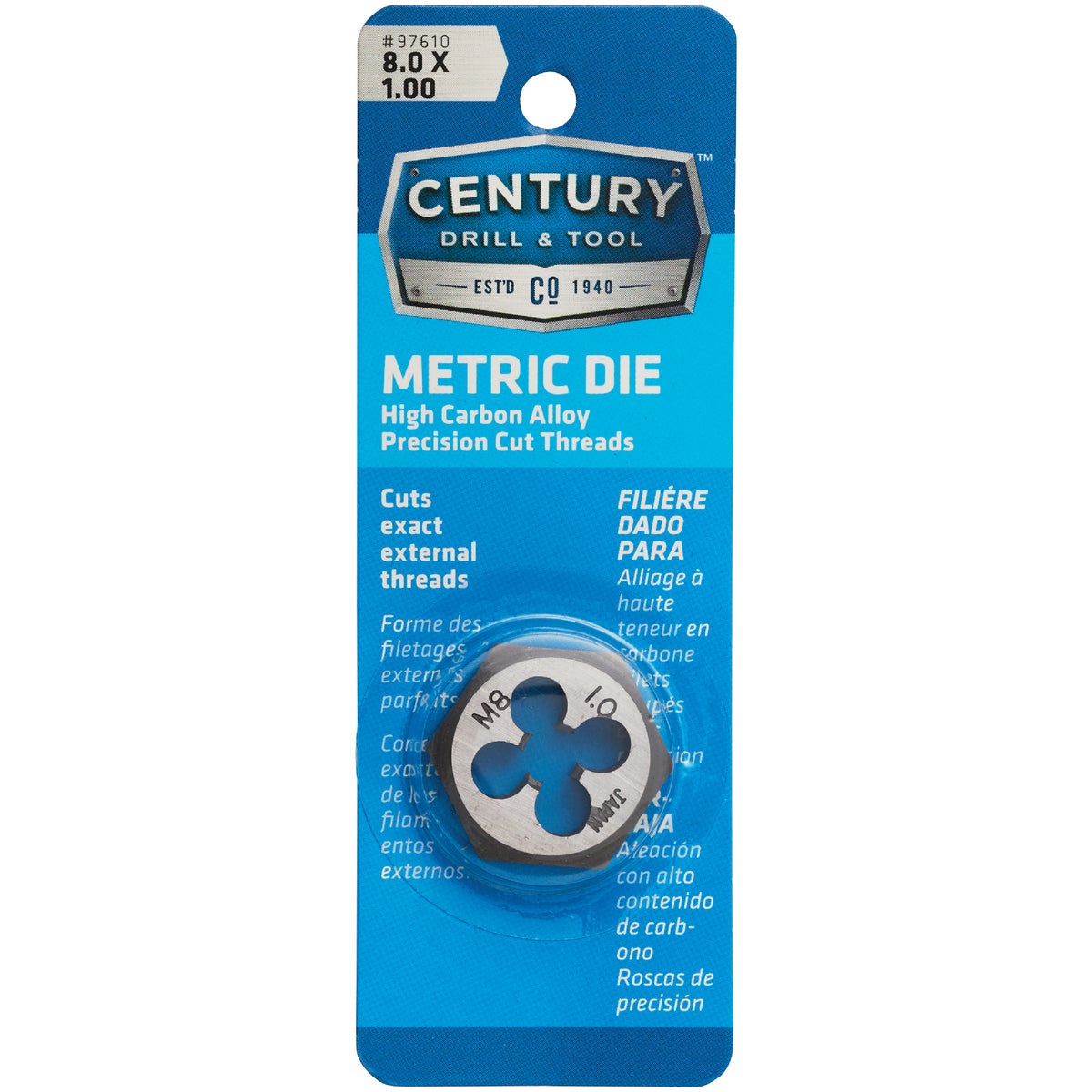8MM-1.00 HEX DIE - 9733 by Irwin Industr Tool