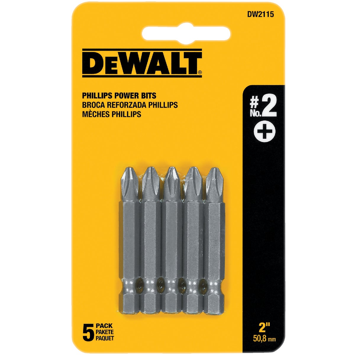 5PC 2" #2 PHILLIPS BIT - DW2115 by DeWalt