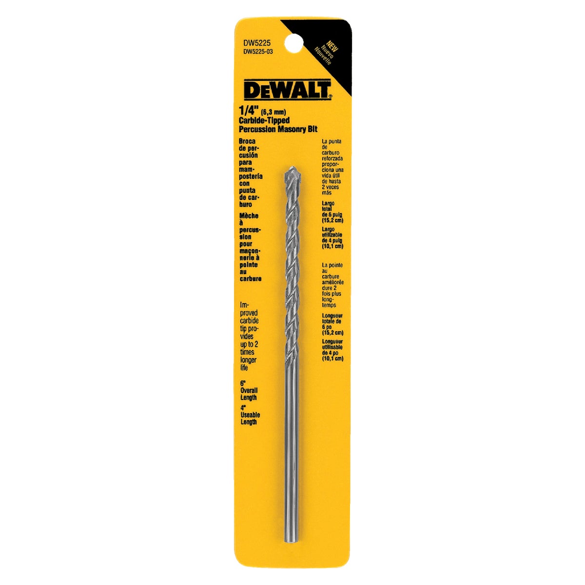 1/4X6 MASONRY DRILL BIT - DW5225 by DeWalt