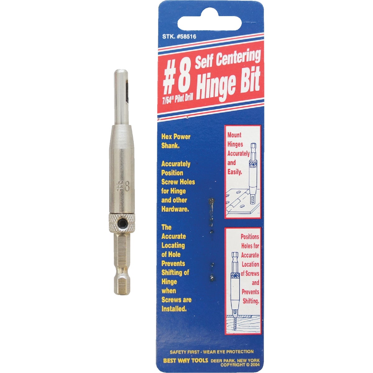 #8 7/64" HINGE DRILL BIT - 58516 by Bwt Inc