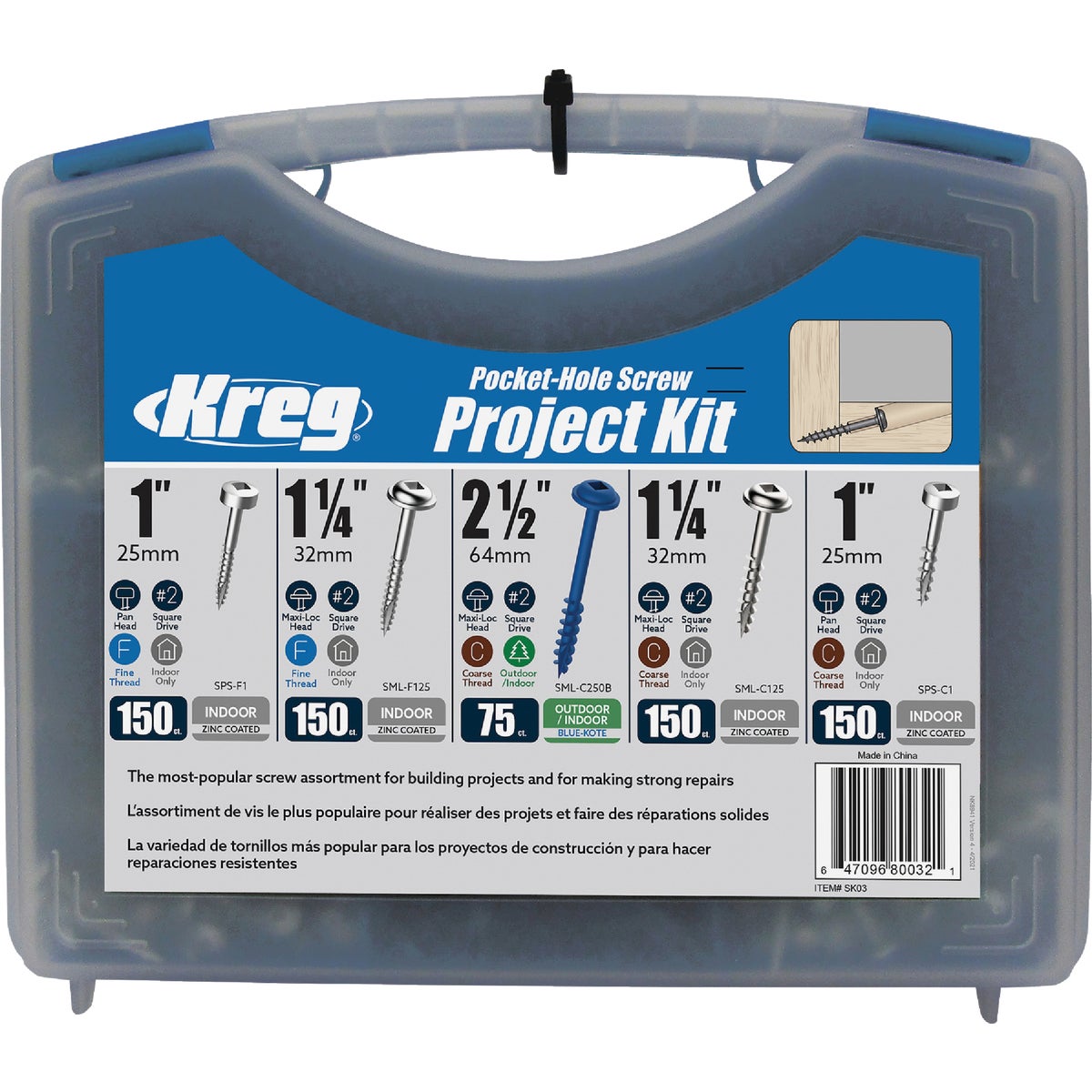 Kreg Tool POCKET SCREW KIT SK03