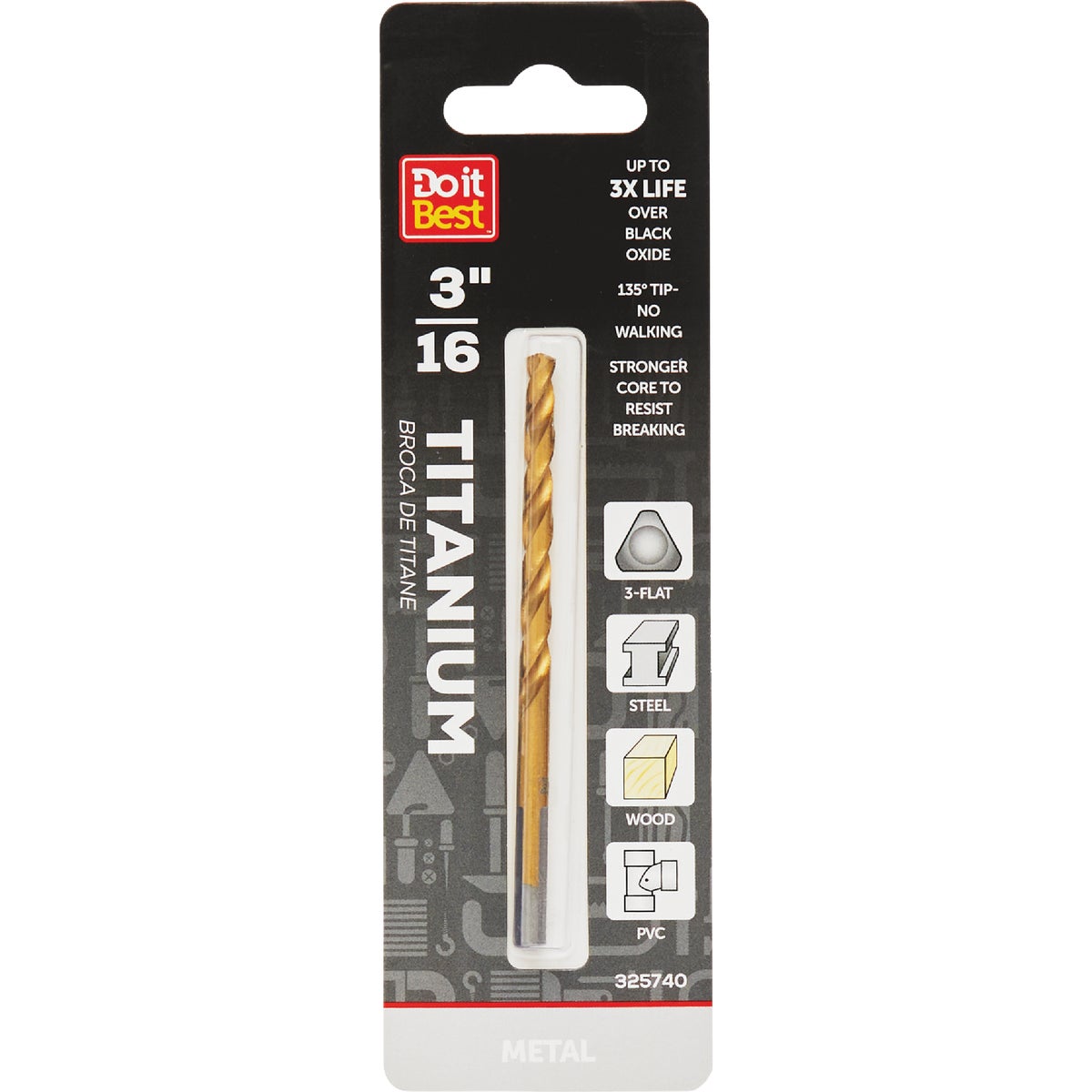 3/16" TITANIUM DRILL BIT - 219031DB by Mibro/gs