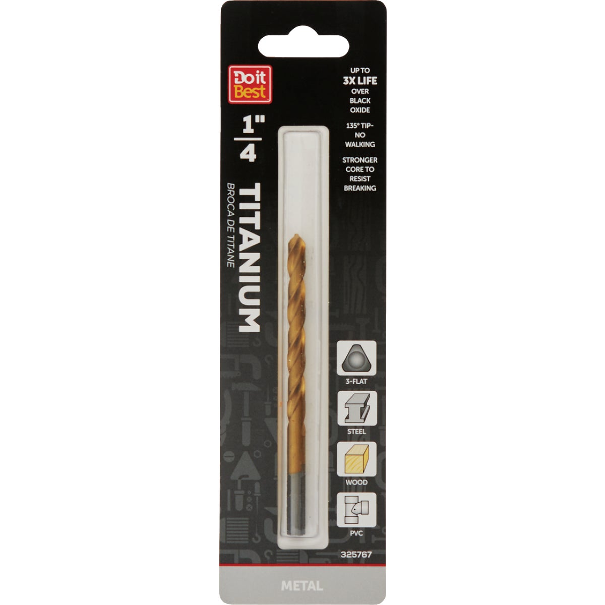 1/4" TITANIUM DRILL BIT - 219541DB by Mibro/gs