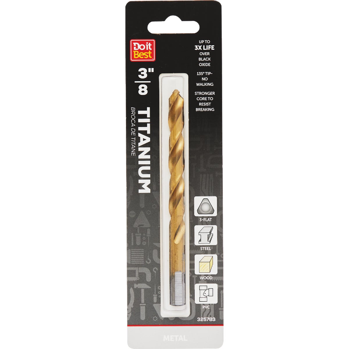 3/8" TITANIUM DRILL BIT - 220391DB by Mibro/gs