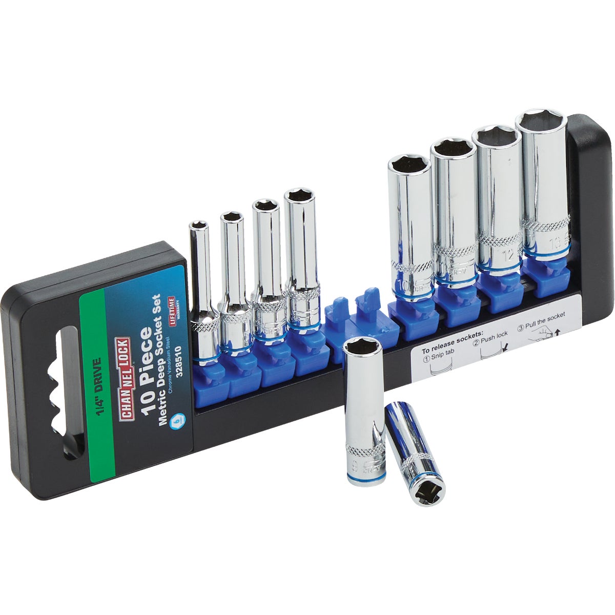 10PC M DP 1/4"SOCKET SET - 328510 by Danaher Tool Ltd