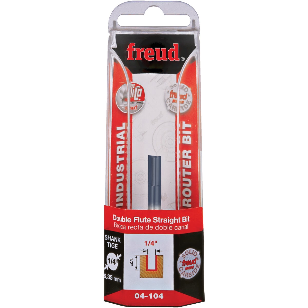 1/4" 2-FLT STRAIGHT BIT - 04-104 by Freud Inc