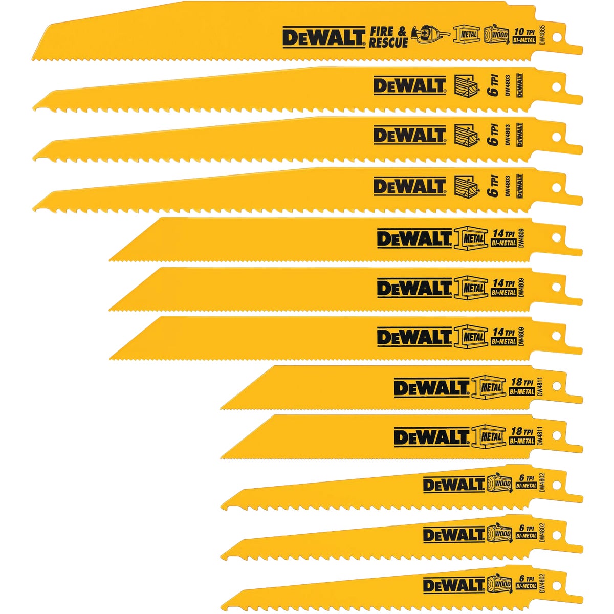 12PC RECIP BLADE SET - DW4892 by DeWalt