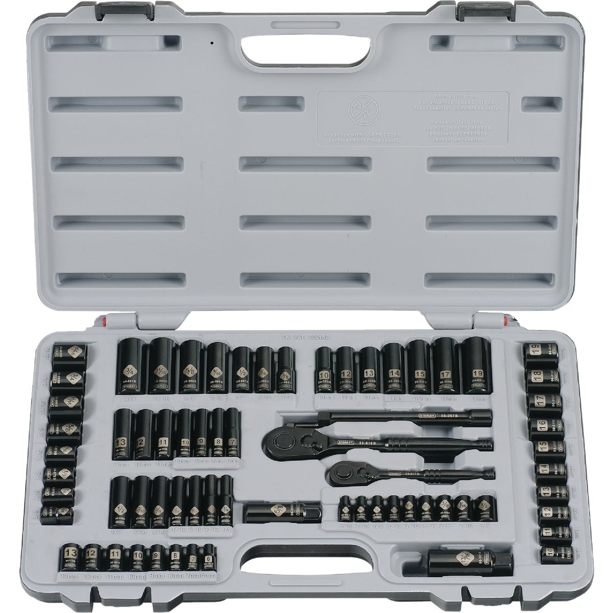 BLACK CHROME SOCKET SET - 92-824 by Stanley Tools