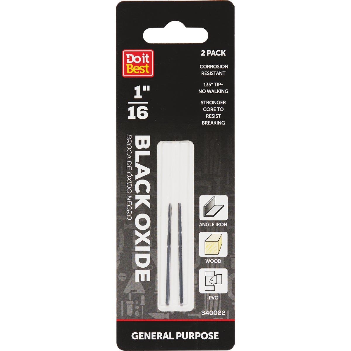 1/16 BLK OXIDE DRILL BIT - 302521DB by Mibro/gs