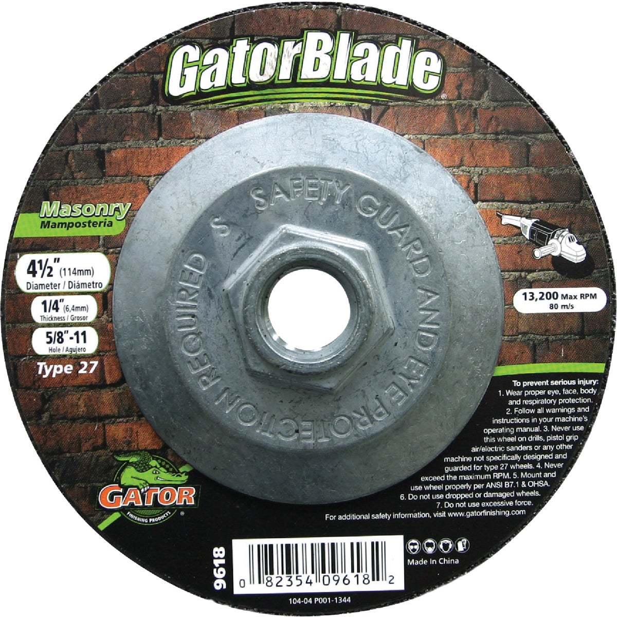 4-1/2" MASONRY WHEEL - 9618 by Ali Industries Inc