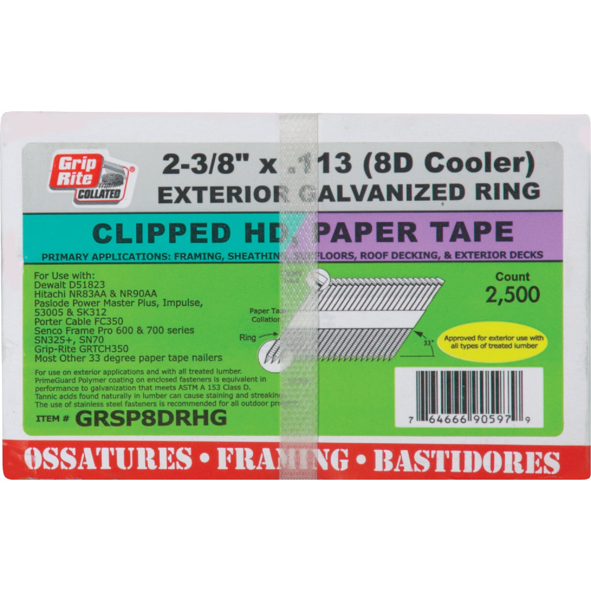 2-3/8" STICK NAIL - GRSP8DRHG by Prime Source Pneumat