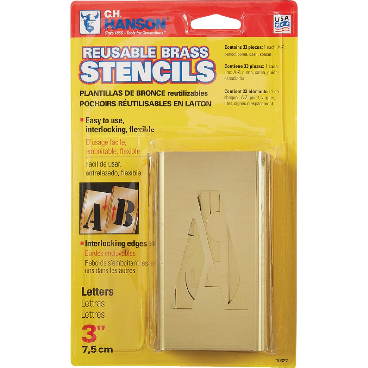 3" LETTER STENCILS - 10327 by Hanson C H Co