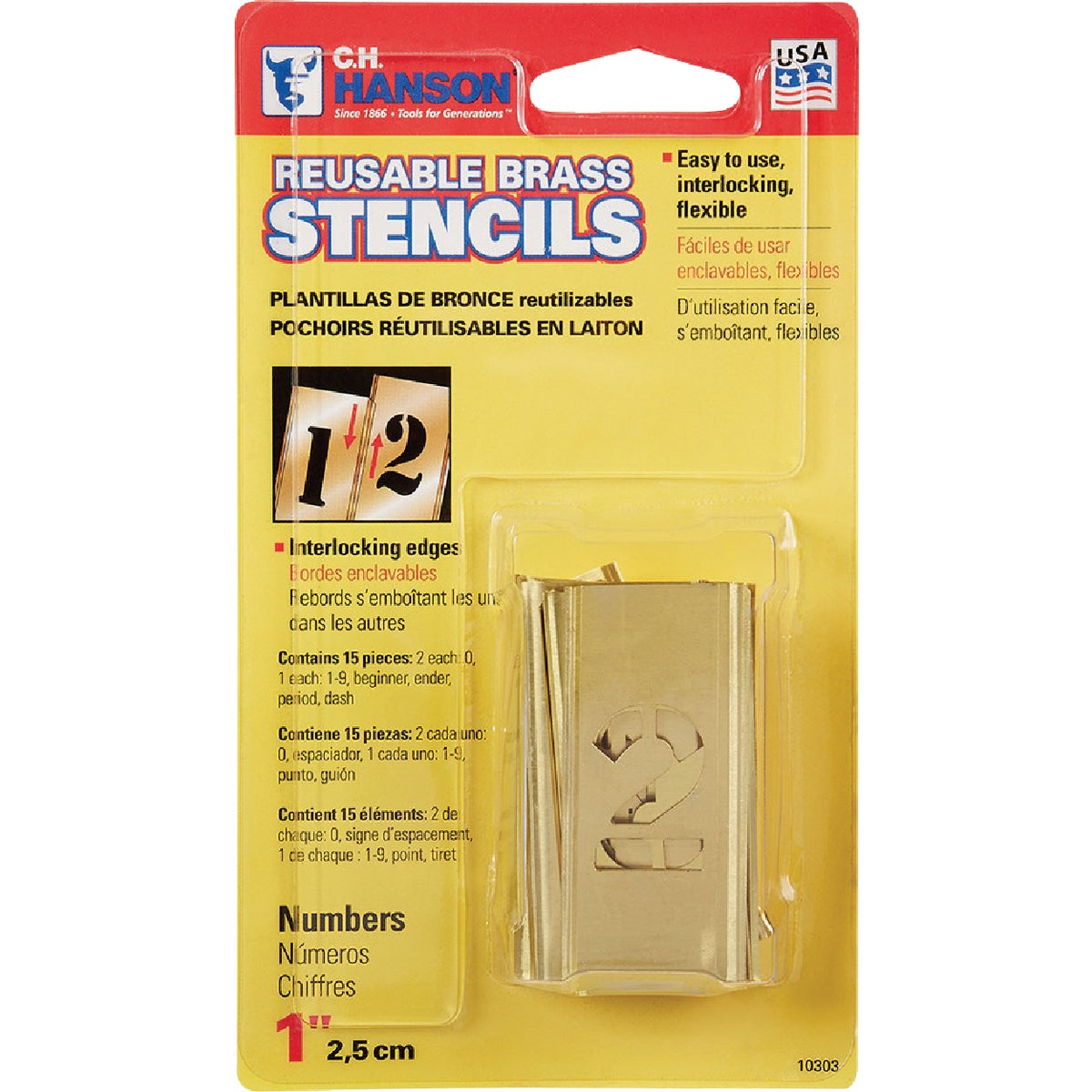 1" NUMBER STENCILS - 10303 by Hanson C H Co