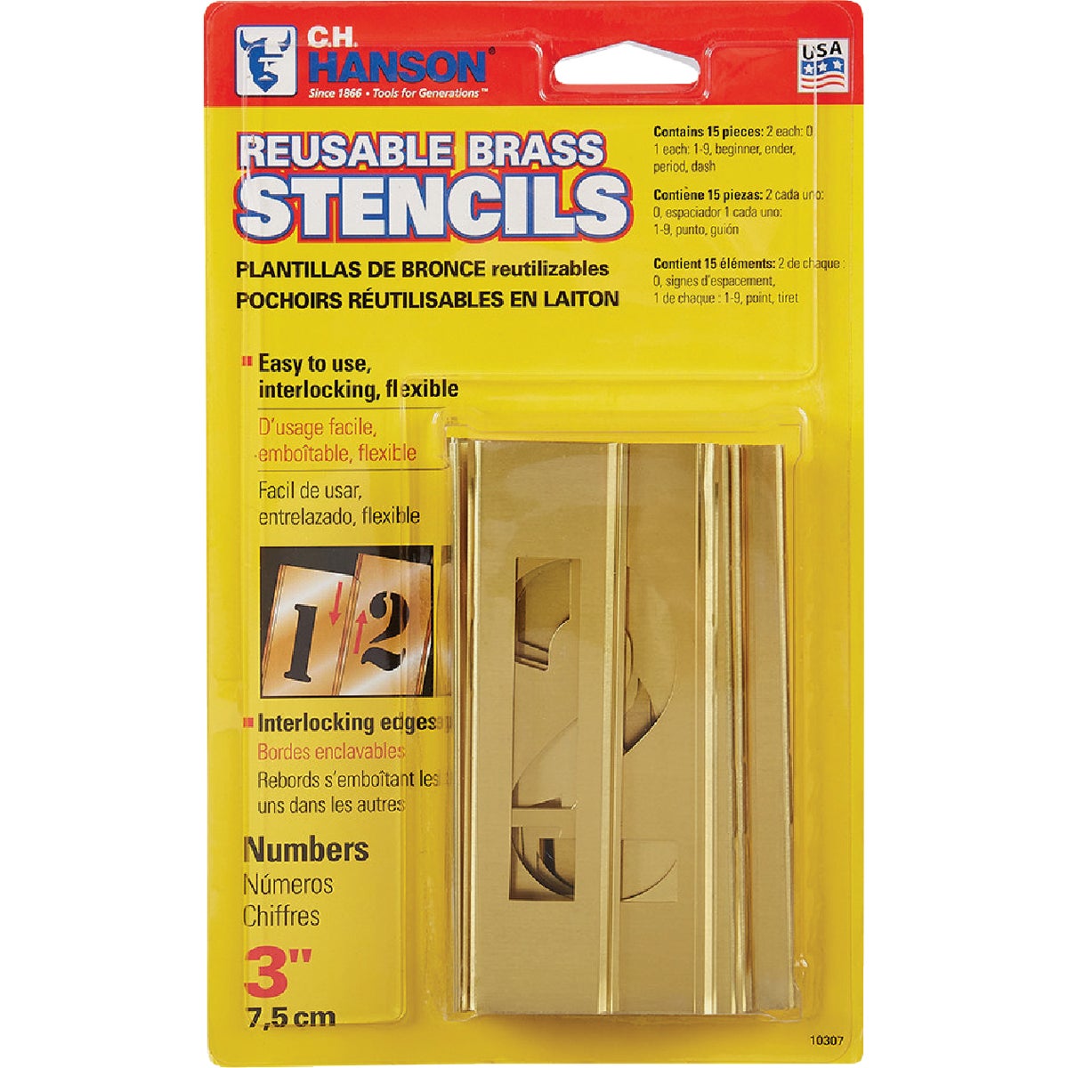 3" NUMBER STENCILS - 10307 by Hanson C H Co