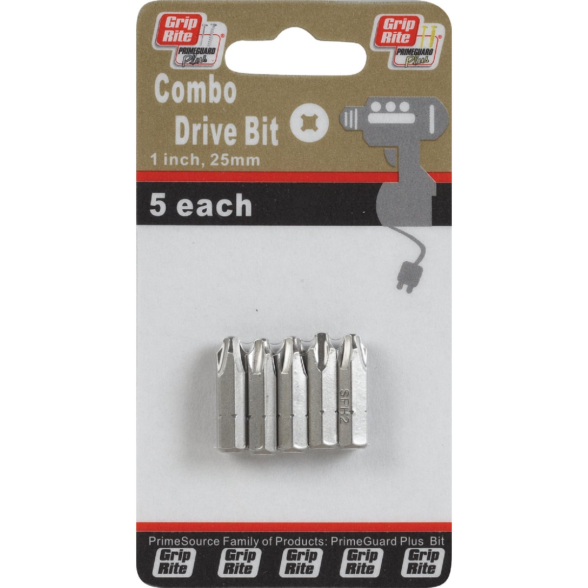 1" SQ/PHILLIPS COMBO BIT - PCOMBOBIT1 by Primesource
