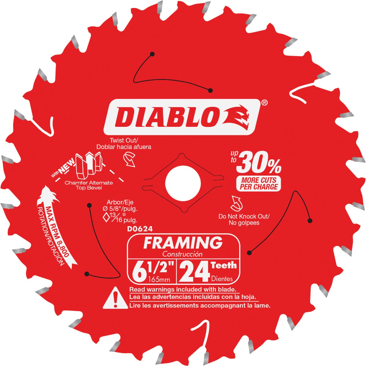 6-1/2" 24T DIABLO BLADE - D0624A by Freud Inc