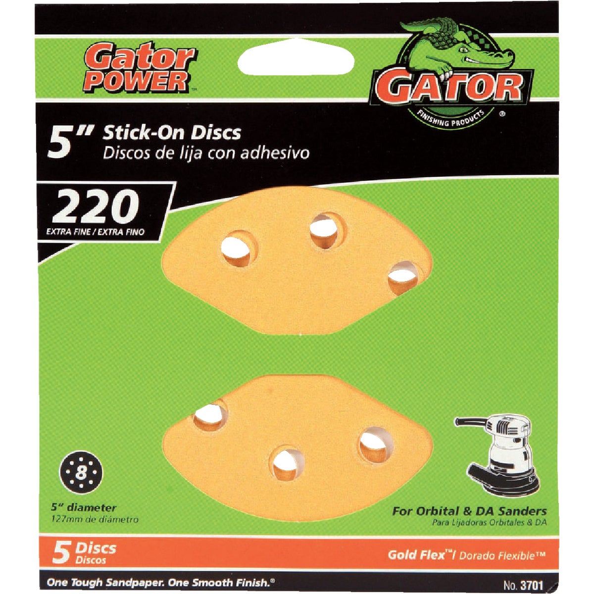5PK 5" 220G SANDING DISC - 3701 by Ali Industries Inc